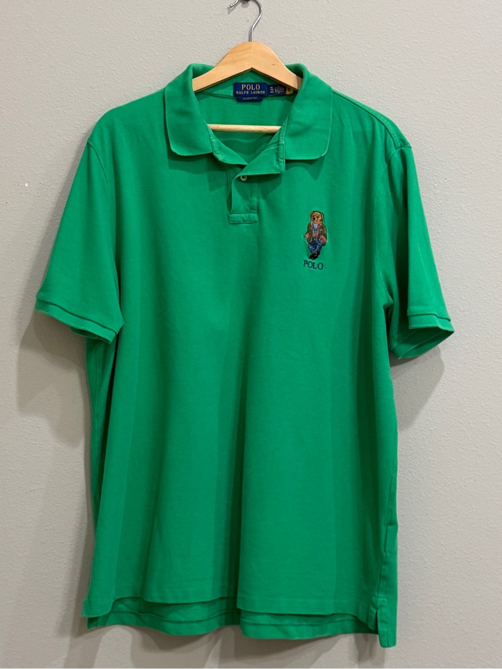 Polo Ralph Lauren Explorer Bear Mesh Polo Shirt Men's XL Summer Emerald Green